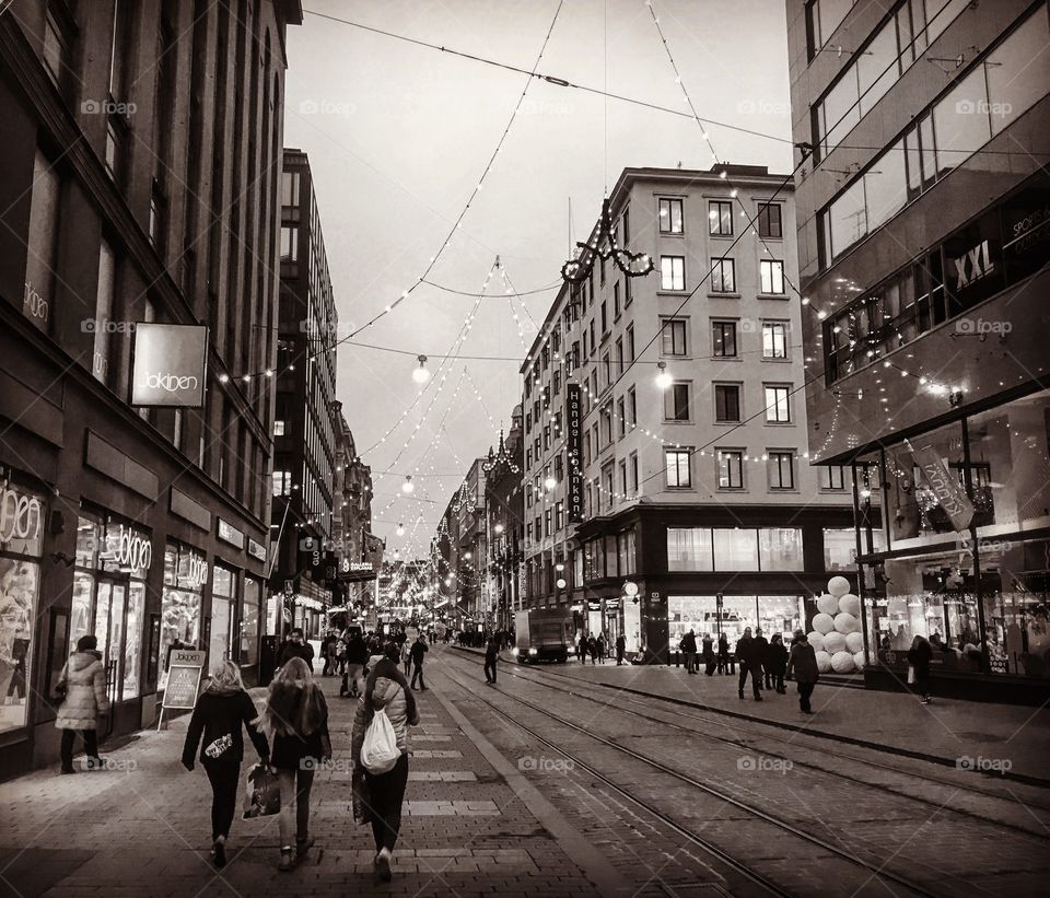 Alexander street in Helsinki at Christmas 