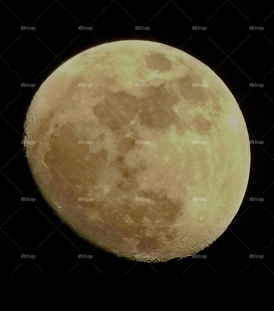 Fly me to the moon! Shot of the moon and outer craters! Oval lunar.