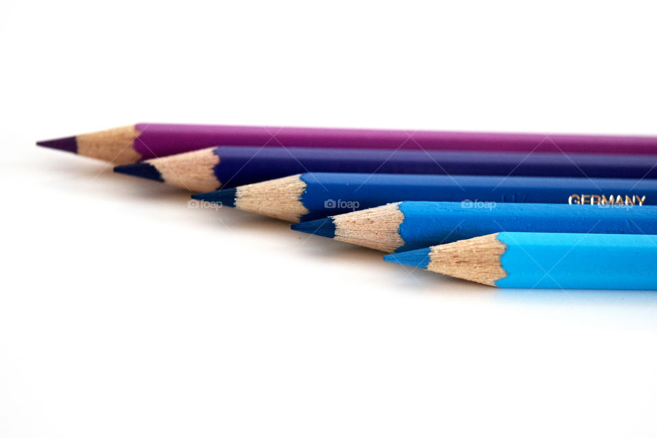 Faber-Castell colors, blue and purple