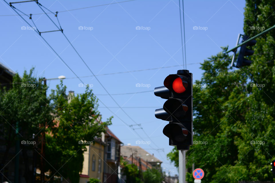 Red light on traffic lights