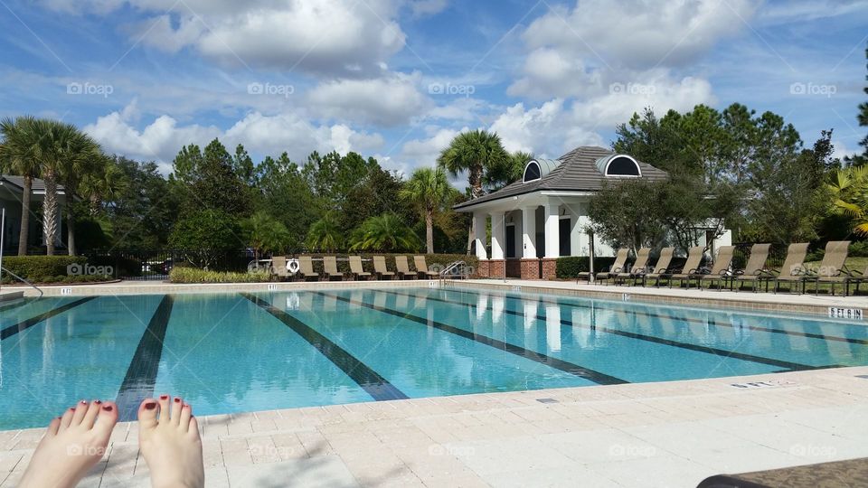 Poolside relaxation