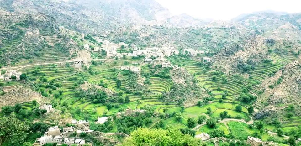 Glory be to God, the magnificent and picturesque view and the natural green trees are a view that is nothing more wonderful than it