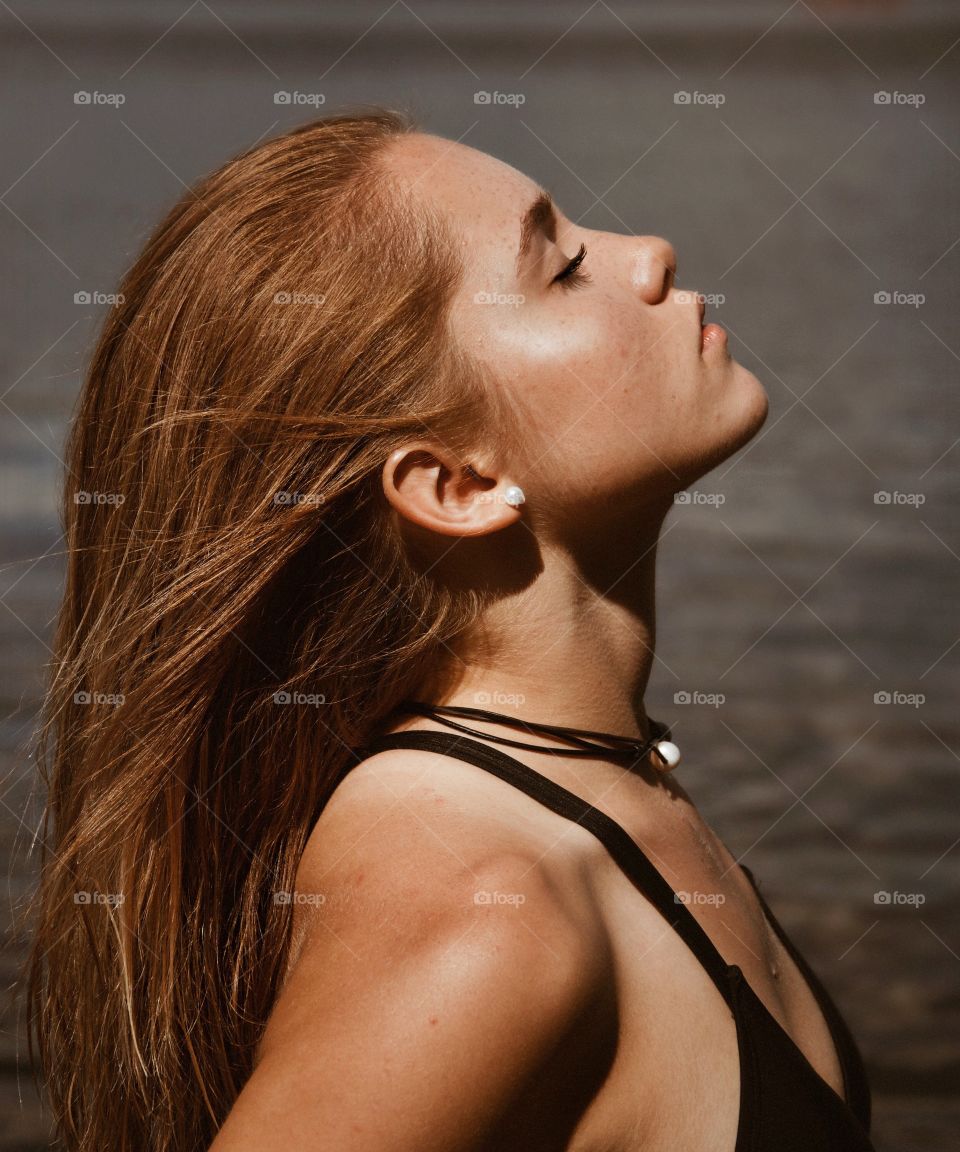 girl posing in water