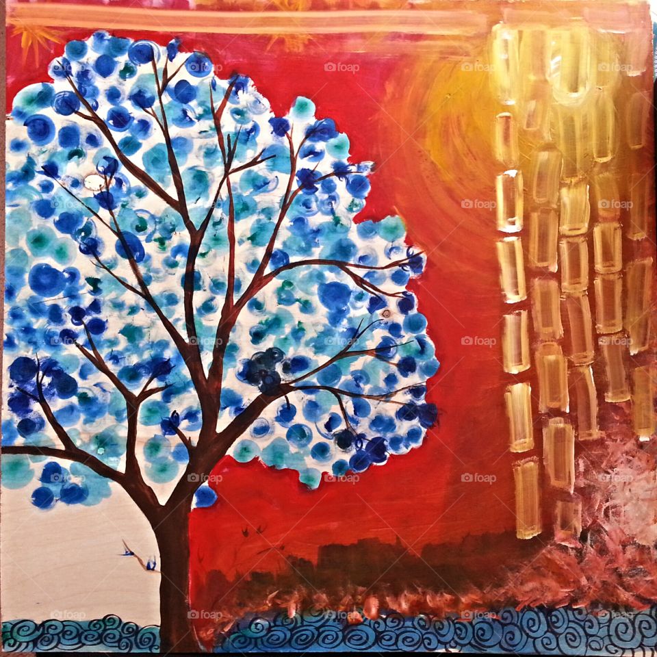 tree painting. acrylic