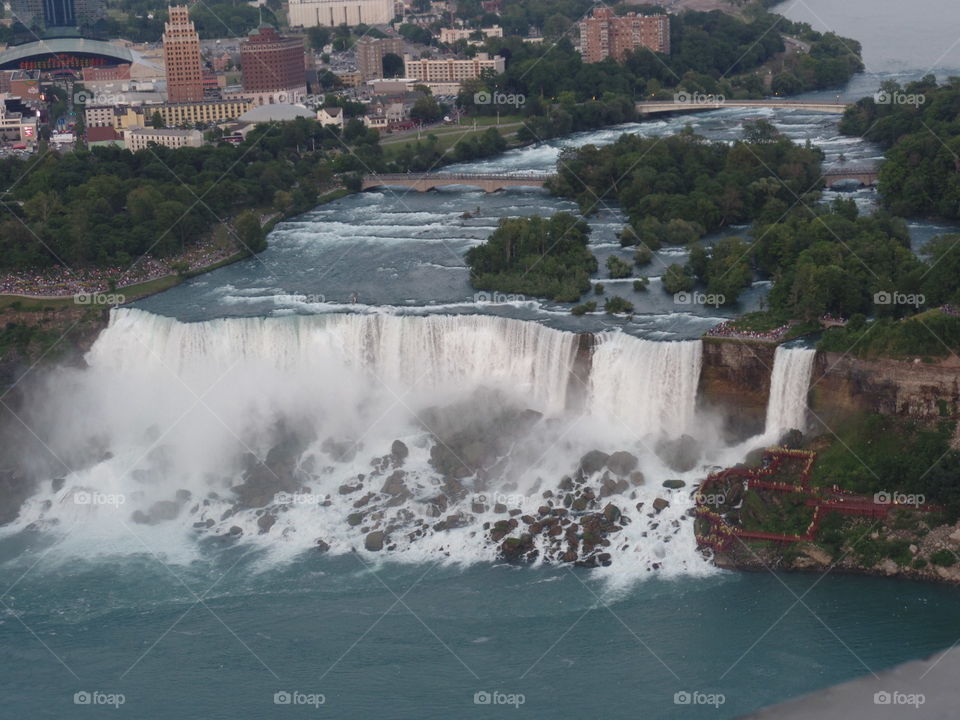 Stunning aerial view of Niagara Falls