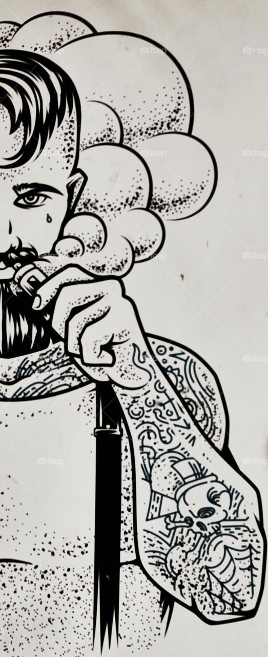 painting at the entrance to the store