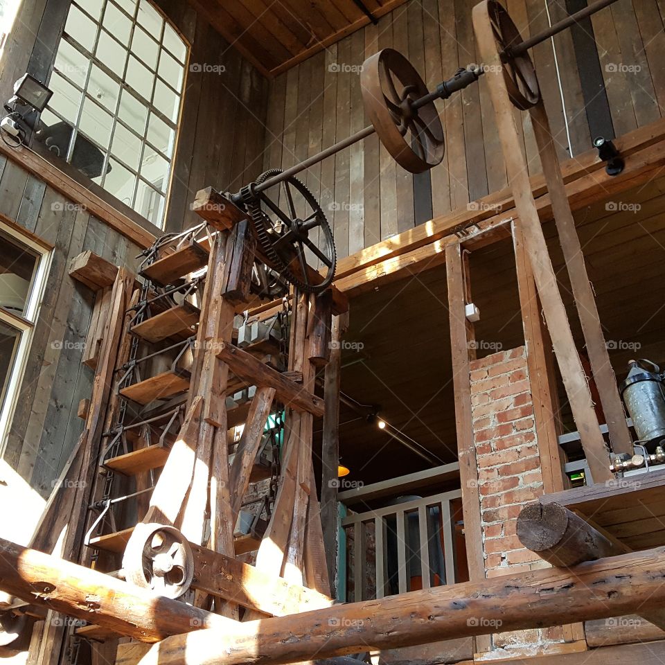 a brick lift in an old brick factory in Norway