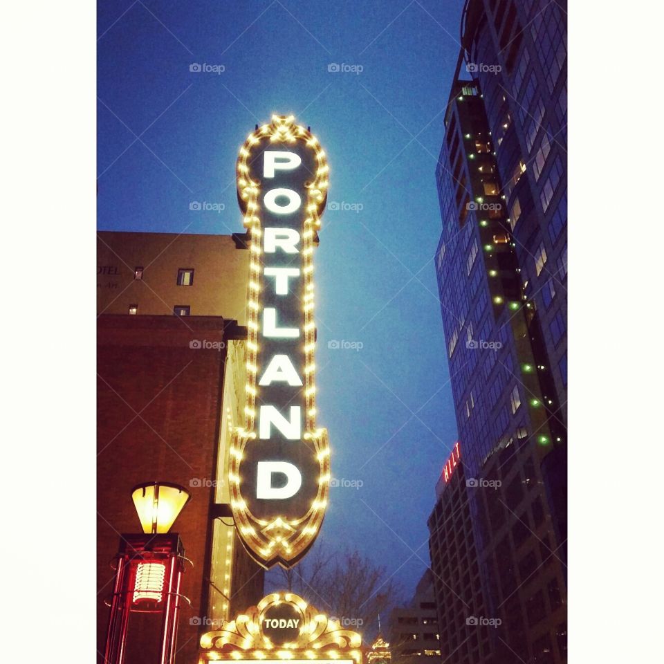 My Town. Took this late one summer night walking to my brother's restaurant in the heart of Portland's Arts District. Iconic.