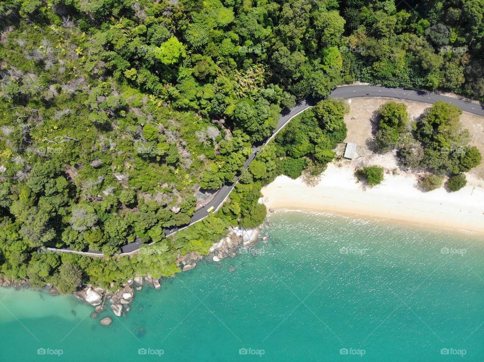 Aerial view of pangkor island beach