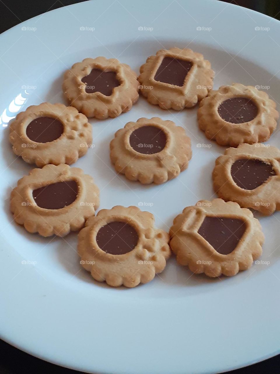 galletas con formas de chocolate