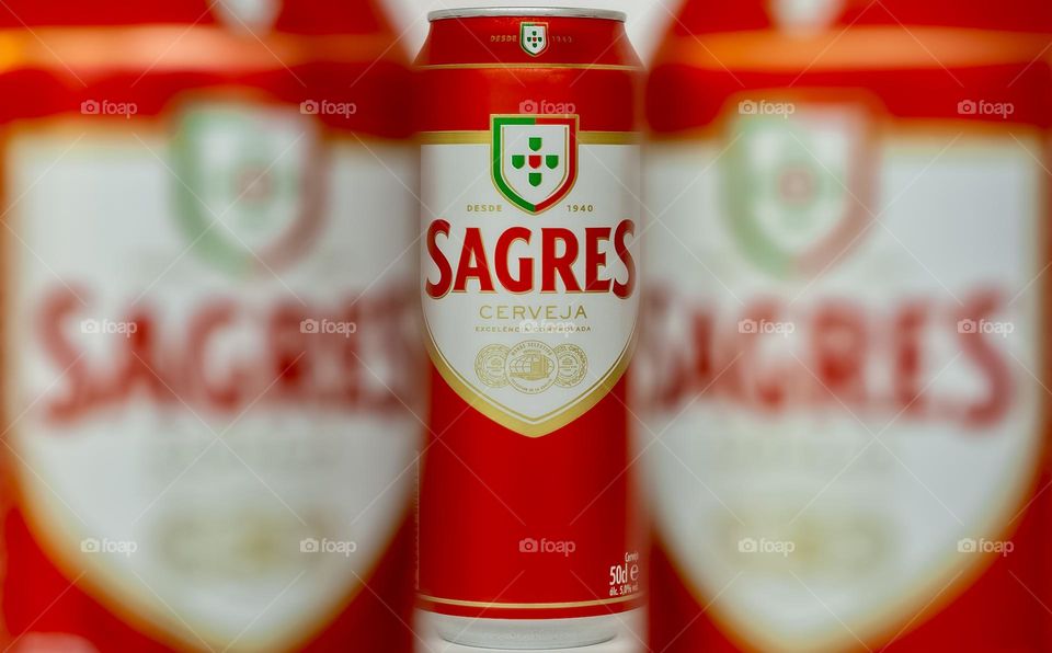 Cans of Portuguese beer Sagres