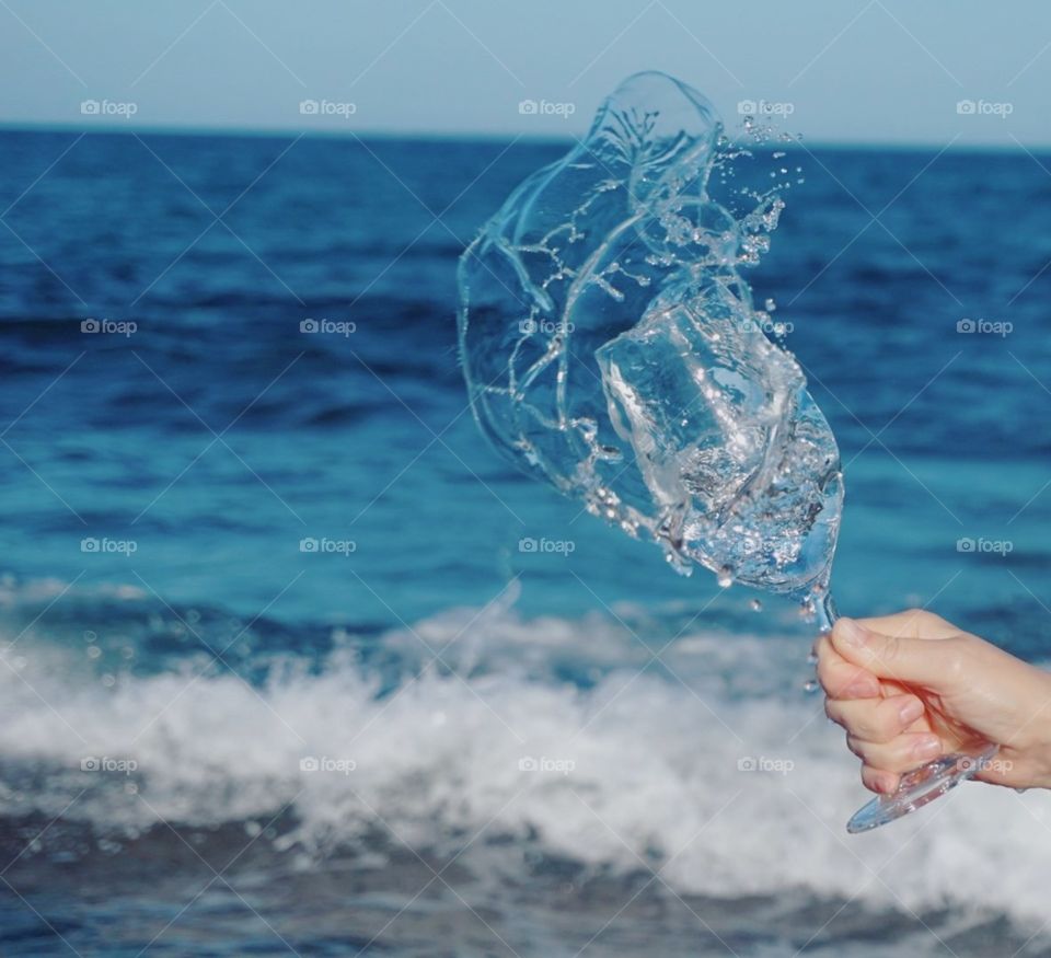 Water#glass#sea#waves#blue#splash