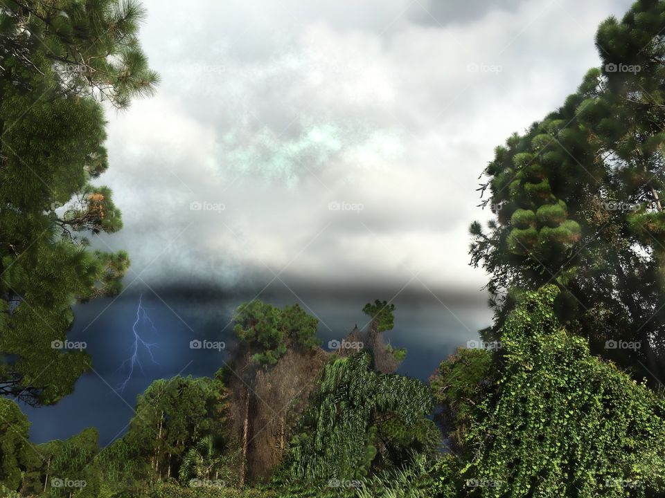 Scenics view of lightning against cloudy sky