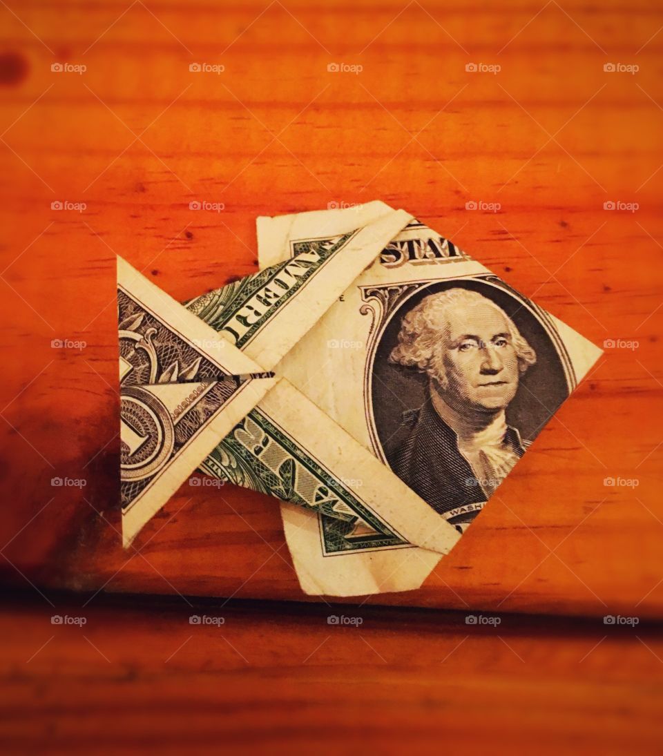 Like my dollar bill origami fish.George Washington swimming down the river😁