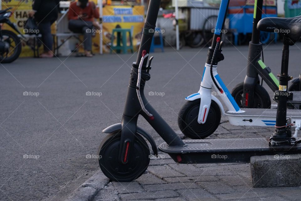 some scooters that are ready to use