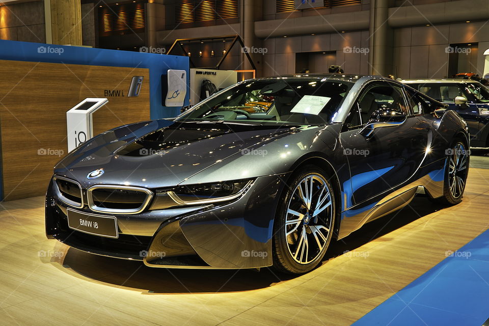 BMW i8 eco  car at Bangkok international motorshow 2017