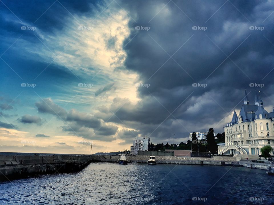 sea, sunset, clouds, sky