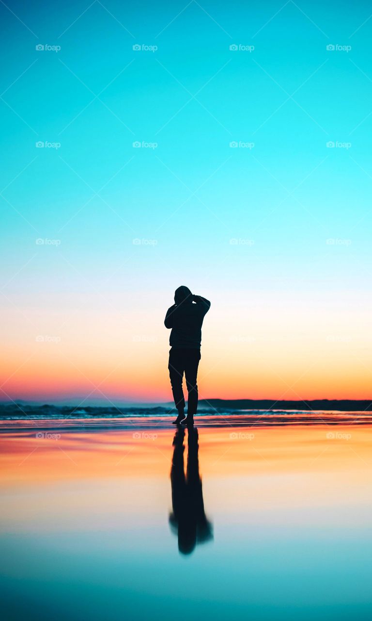 schönes Farbenspiel am Strand