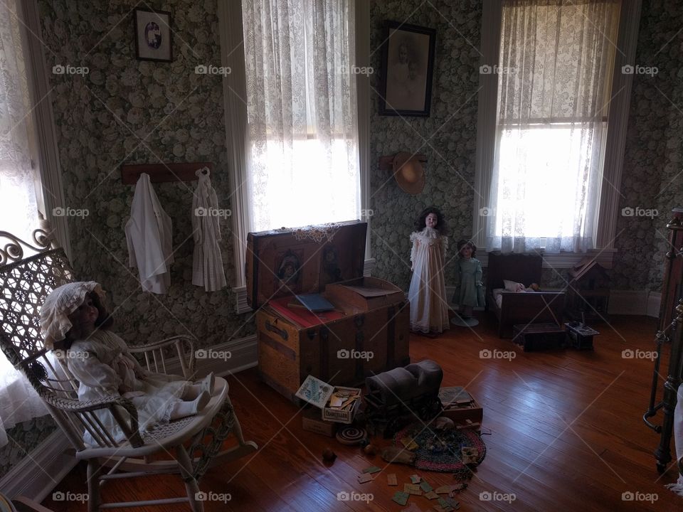 Inside a Victorian house, Denton, TX
