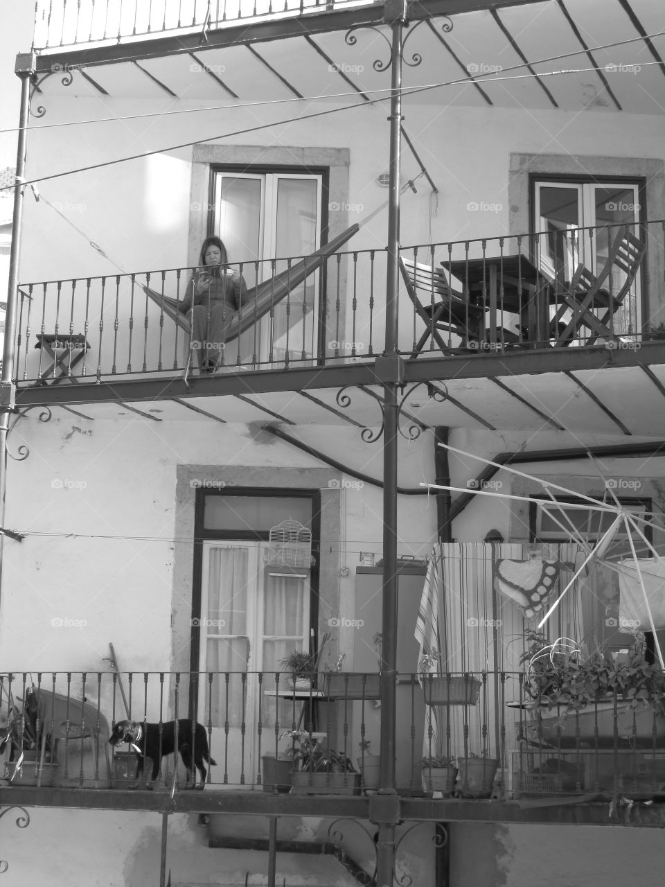 woman on a balcony