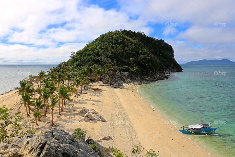 Papaya island. Wild island in island's group Gigantes Sur, Philippines.
