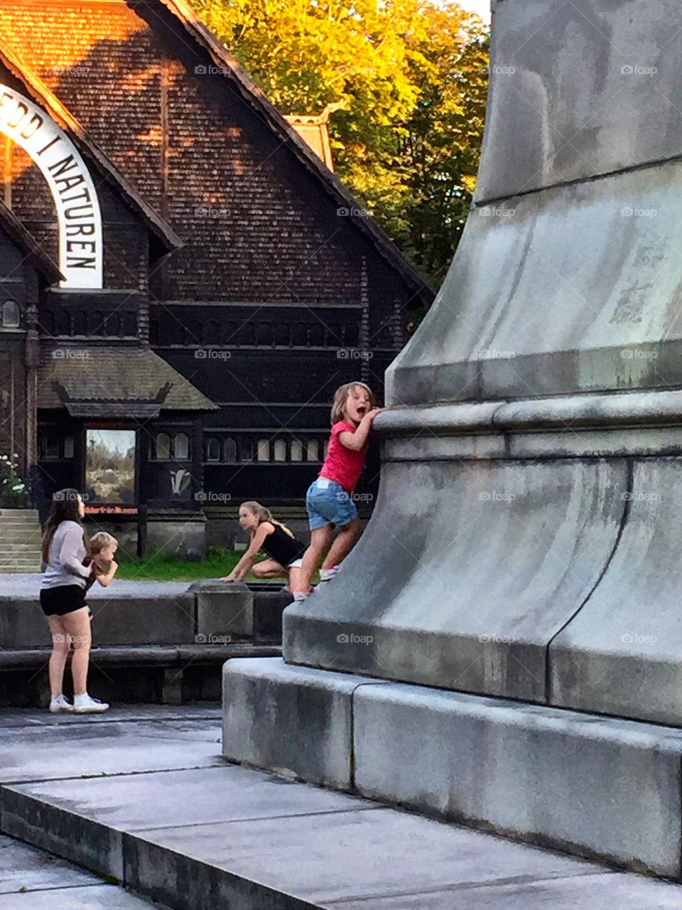 Small girls playing in park