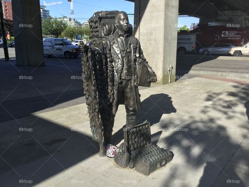 Bronze Statue in Vancouver, British Columbia, Canada 