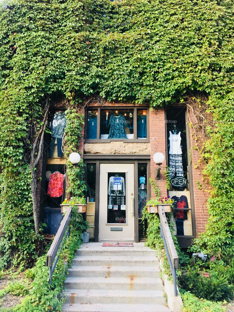 Ivy Covered Store Front in Downtown Stillwater, Minnesota, USA - Up North