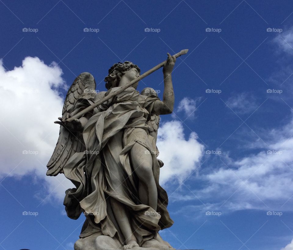 gracefully gesture, angel statue, Rome, Italy