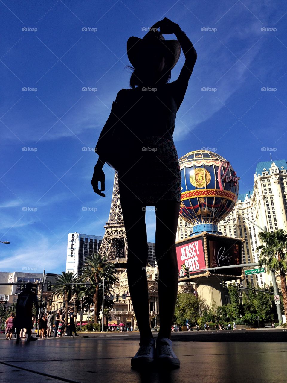 Dark woman in the city of Las Vegas