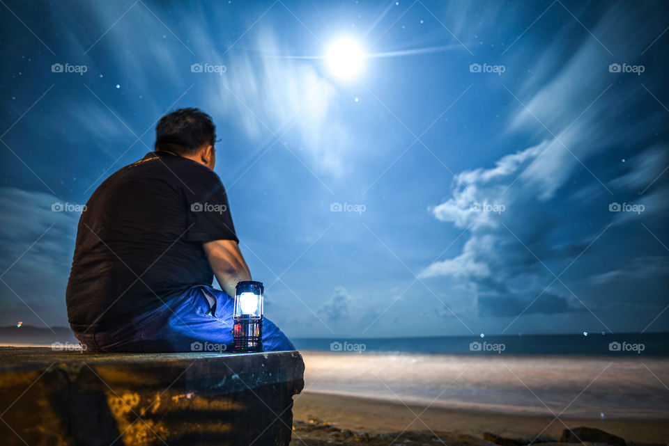 Relaxing under the moon while trying to understand nature is the most pleasant thing