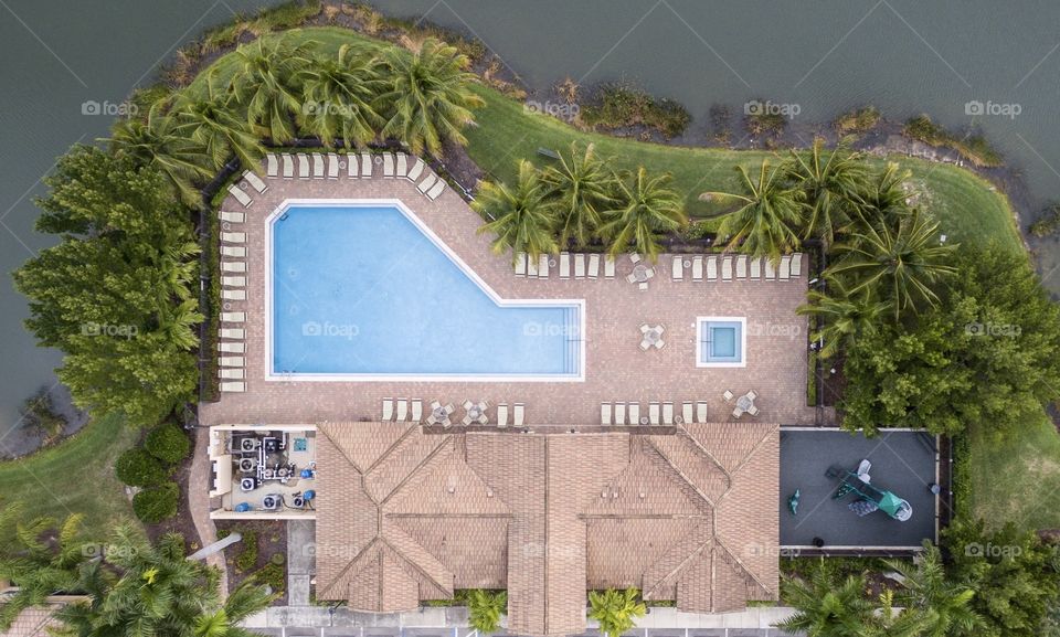  Community pool from a drones perspective 