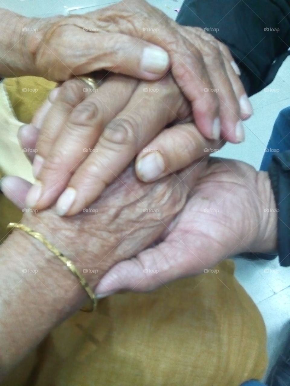 Holding hands together