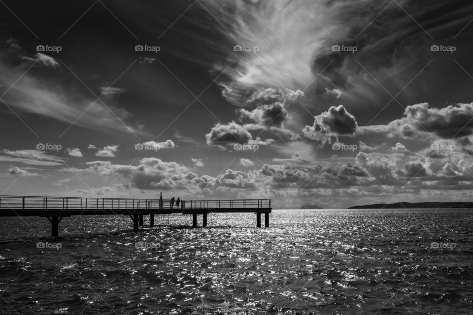 Cloudy day, bridge and Gibraltar in the background