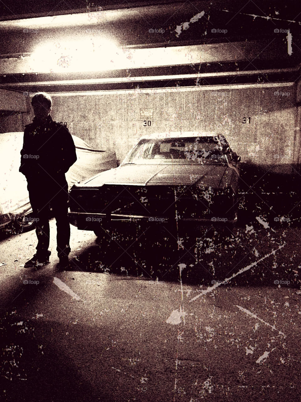 car garage oldtimer by alphaman