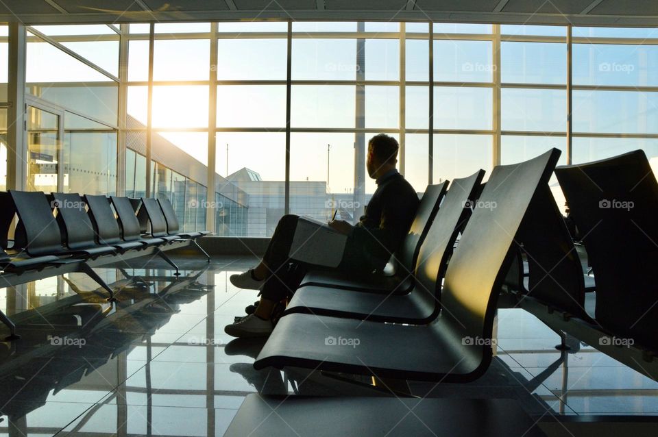 A man at an airport