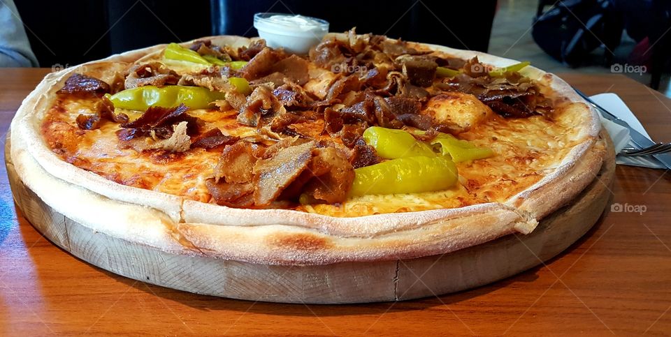 Swedish kebab pizza!