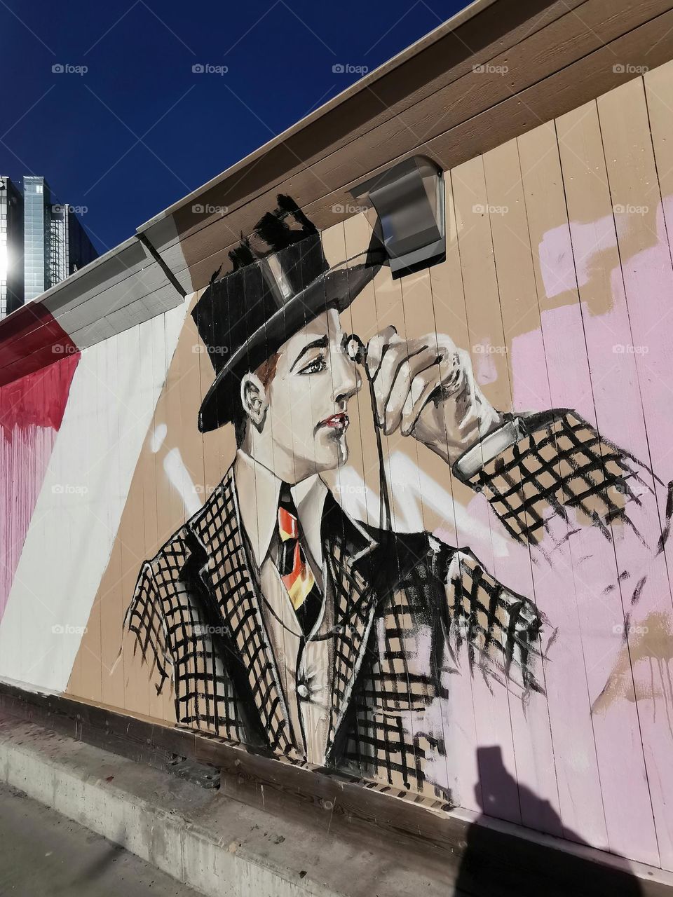 Street art - man with monocle