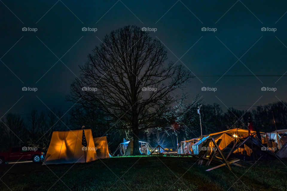 Base Camp
An Army base camp at night during a Civil War reenactment at Brices Crossroads.
