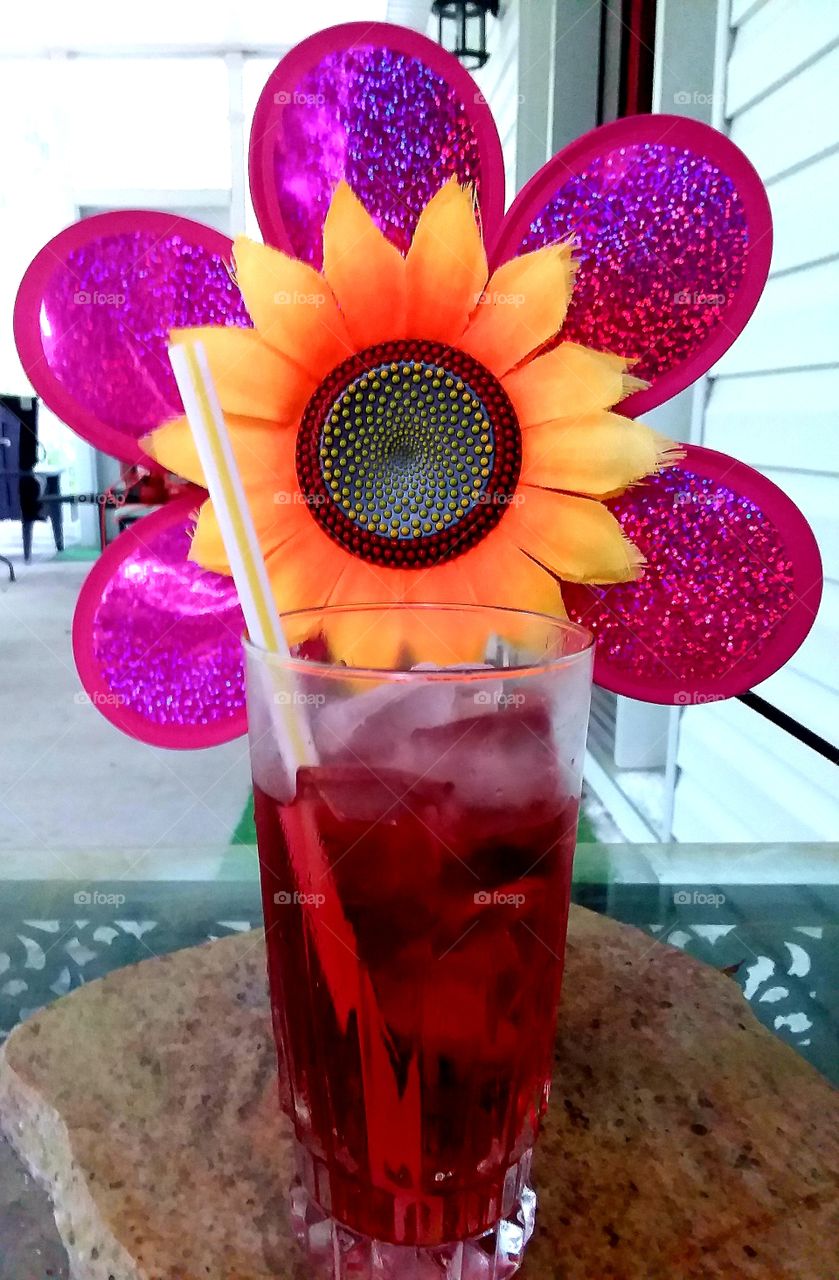 ice cold cranberry juice on a summer day! refreshing