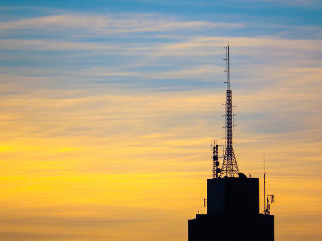 Bulding at sunset