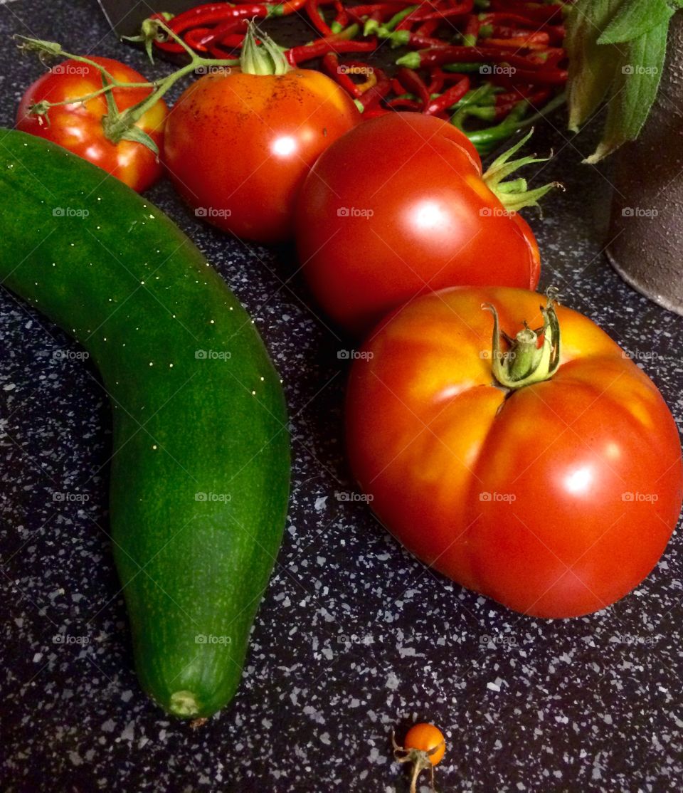 Veggies fresh from our garden