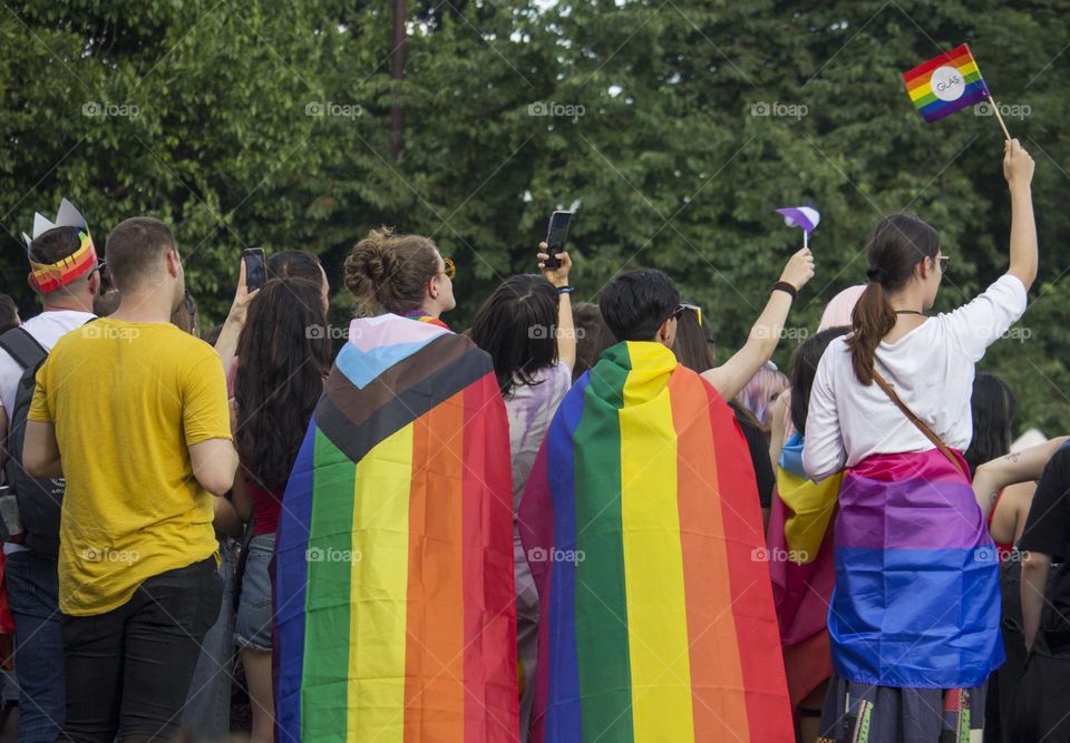 People in the Pride festival