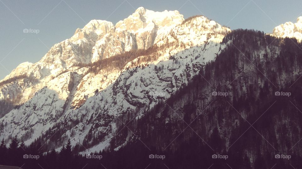 Scenics view of mountain during winter