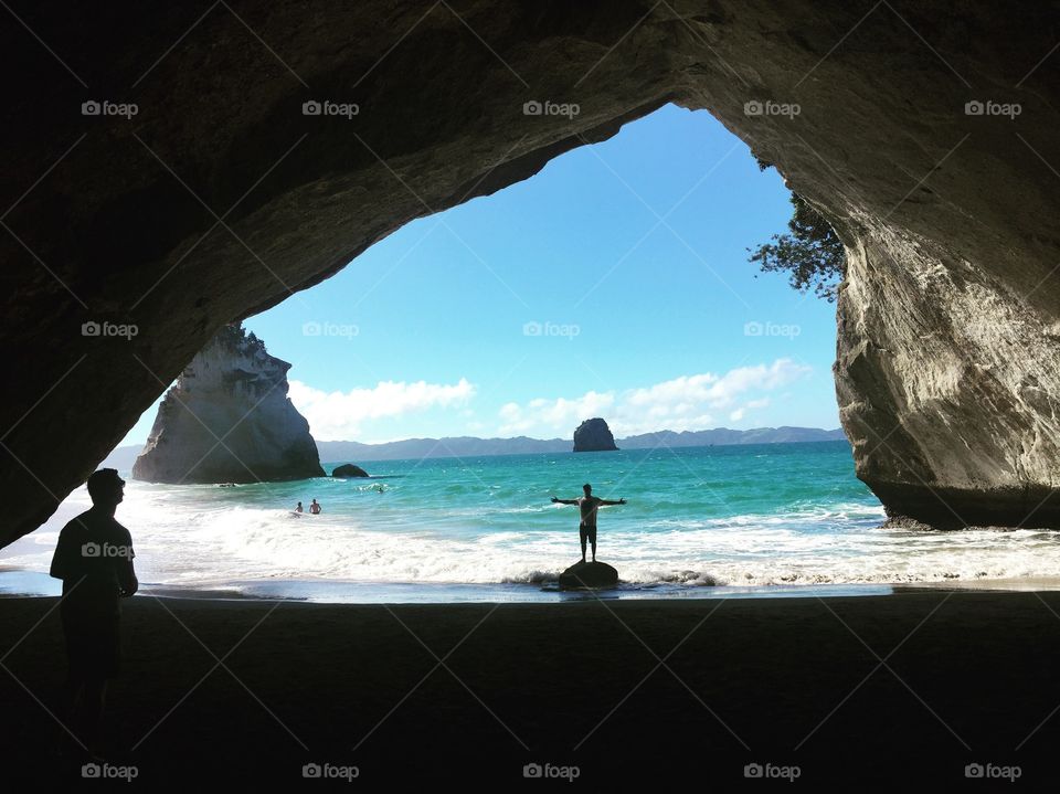Narnia in New Zealand. Awesome cave into ocean 