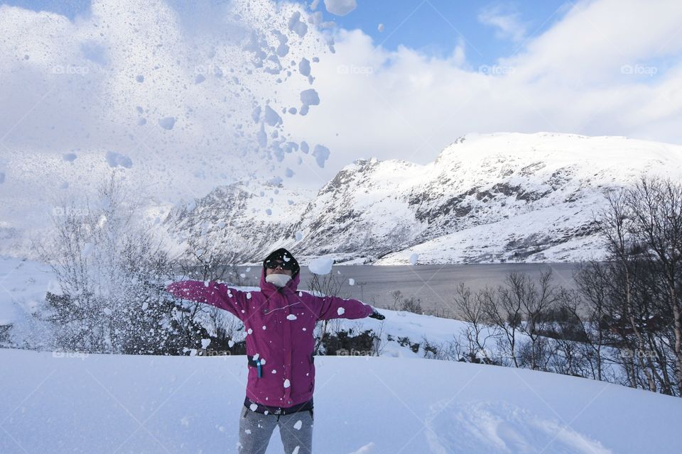 Playing with the snow!