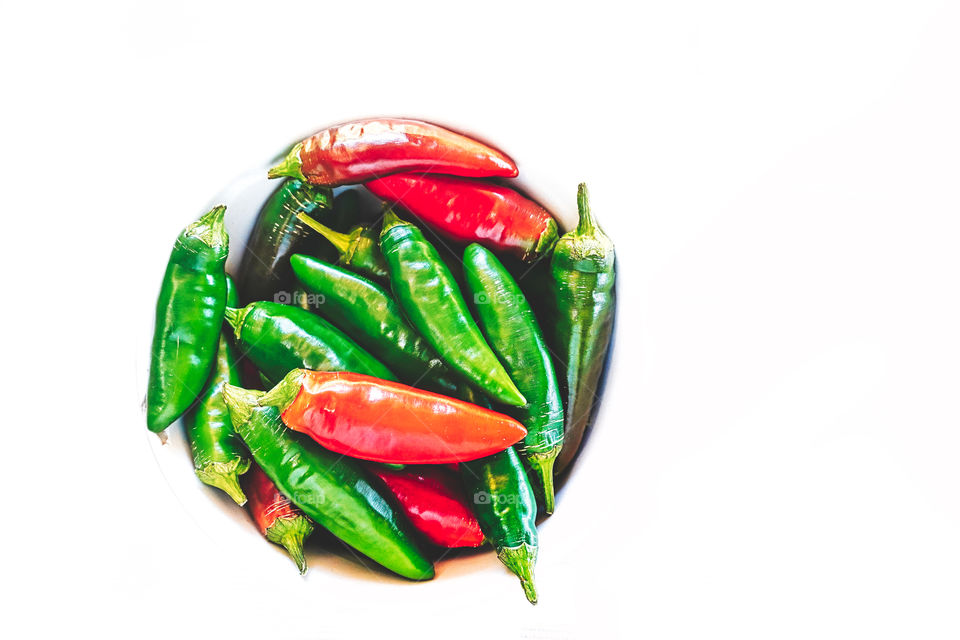 Red and green peppers 