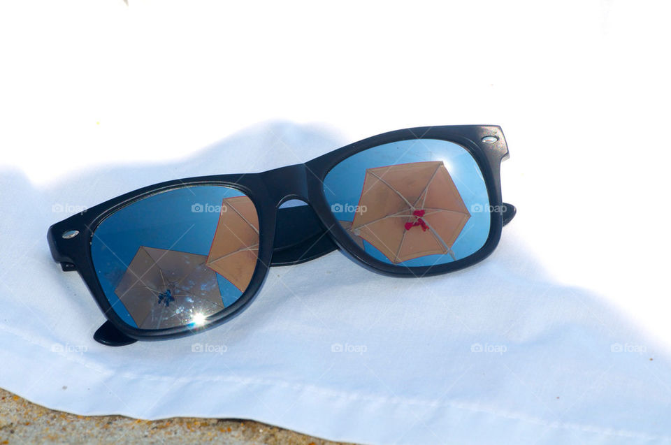 beach glasses sun reflection by jeffreyfulton