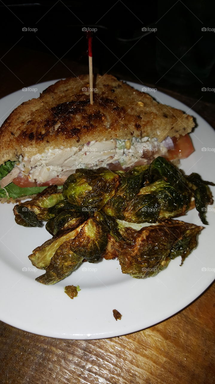 Maple  Brussel Sprouts and Smoked Chicken Sandwiche