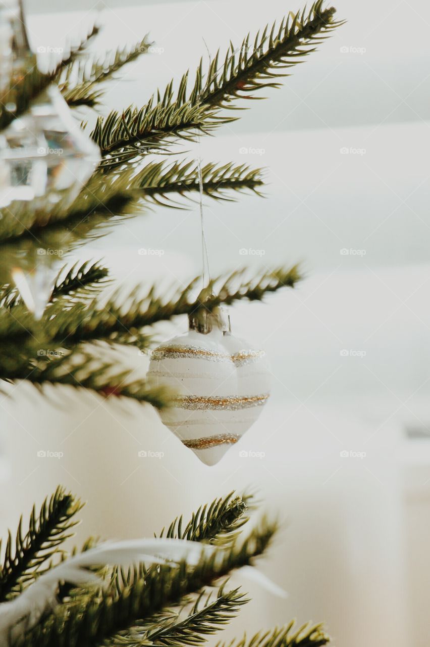 christmas decorations, christmas tree, white tree